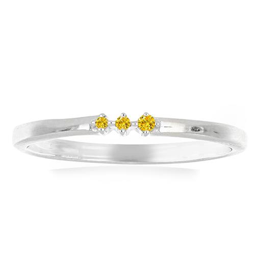 BUY REAL YELLOW DIAMOND DOUBLE CUT GEMSTONE RING IN STERLING SILVER